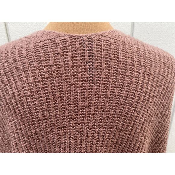 Torrid Ribbed Knit Shawl/Poncho/Wrap In Rose/Mauve Color One Size - Picture 8 of 11